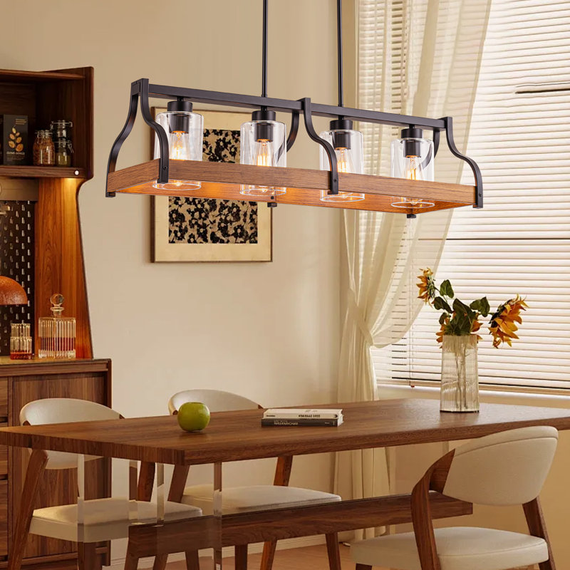 Gracie Oaks Rodnisha 4-Light Farmhouse Kitchen Island Light